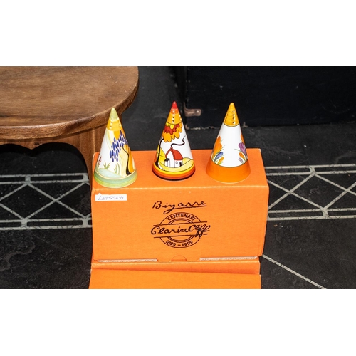 590 - Clarice Cliff Interest - Three Wedgwood Sweet Seduction Range Sugar Casters, comprising 'House & Bri... 