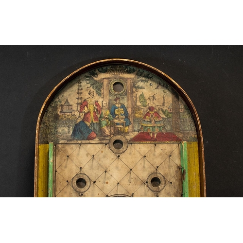 1070C - An Early 19th Century Pin Ball or Bagatelle Game of ' Tivoli ' Type with Chinoiserie Decoration.