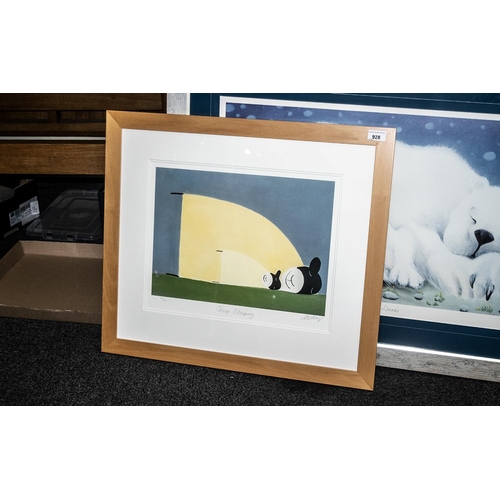 928 - Mackenzie Thorpe 'Sheep Sleeping' image size 12'' x 16.5''. With COA, edition number 850.