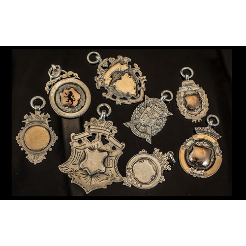 140 - A Collection of Vintage and Antique Sterling Silver Medals ( 8 ) In Total, All with Full Hallmarks. ... 