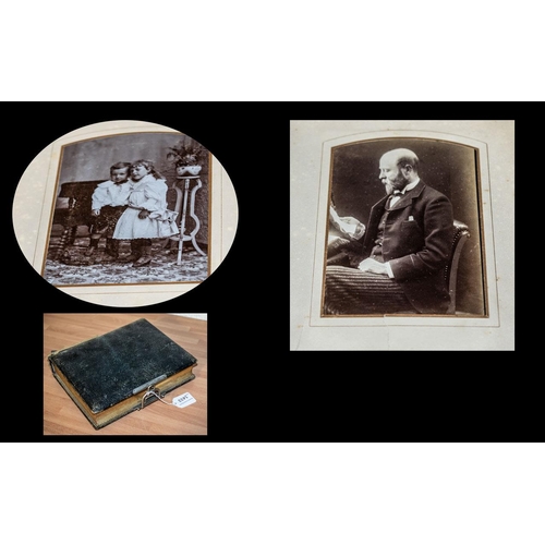 1433 - Victorian Photo Album. Antique Photo Album Full of Photos. Good Interesting Lot.