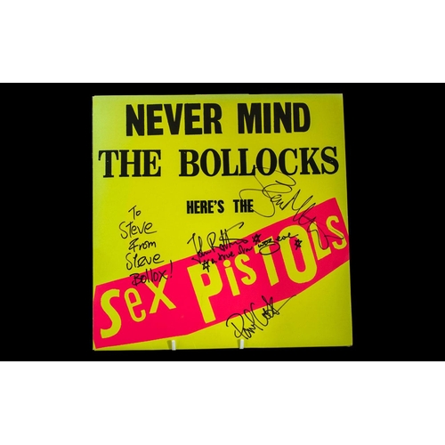 1440 - Sex Pistols Signed Vinyl Album Never Mind The Bollocks, Signed By Johnny Rotten, Glen Matlock, Paul ... 