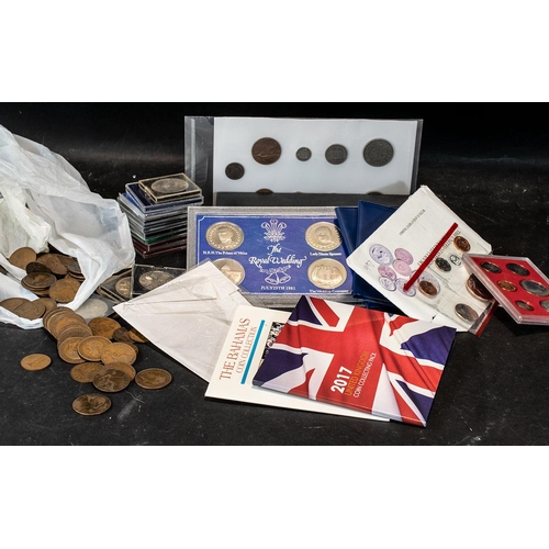 1445 - A Collection of Coins to include 15 modern crowns, Two Britains first decimals, 1981 Royal Wedding F... 