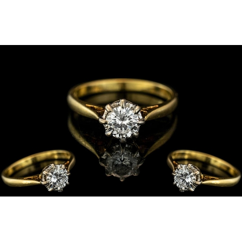 186A - A Diamond Set Single Stone Ring. Consisting of a Round Brilliant Cut Diamond, Measuring 5.47mm - 5.4... 