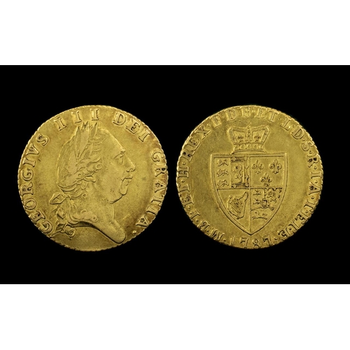 205 - George III Gold Half Guinea - Date 1787. Good Grade - Please Confirm with Photo.