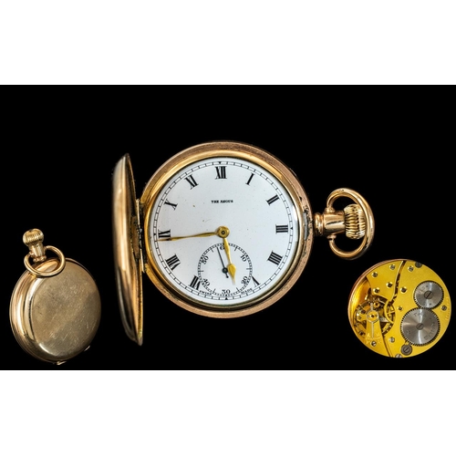 250B - Swiss Made 15 Jewels The Angus - Keyless Gold Filled Full Hunter Pocket Watch, Guaranteed to be of T... 