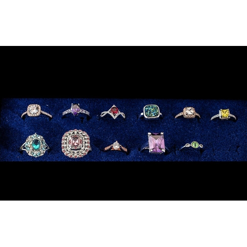 295 - Collection of Stone Set Dress Rings. Superior Collection of Ladies Dress Rings, Set with Quality Col... 