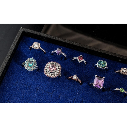 295 - Collection of Stone Set Dress Rings. Superior Collection of Ladies Dress Rings, Set with Quality Col... 