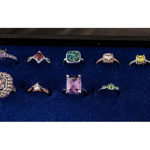 295 - Collection of Stone Set Dress Rings. Superior Collection of Ladies Dress Rings, Set with Quality Col... 