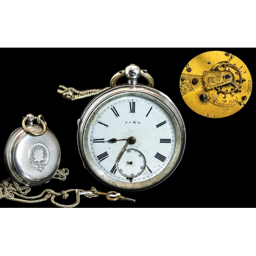 299 - Late Victorian Period Sterling Silver - Open Faced Pocket Watch ( Lever ) Movement Serial No 31752, ... 