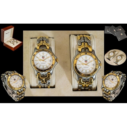 33 - TAG Heuer - Professional Ladies and Gents Pair of Steel and Gold Pre-owned Wrist Watches ( 2 ). Gent... 