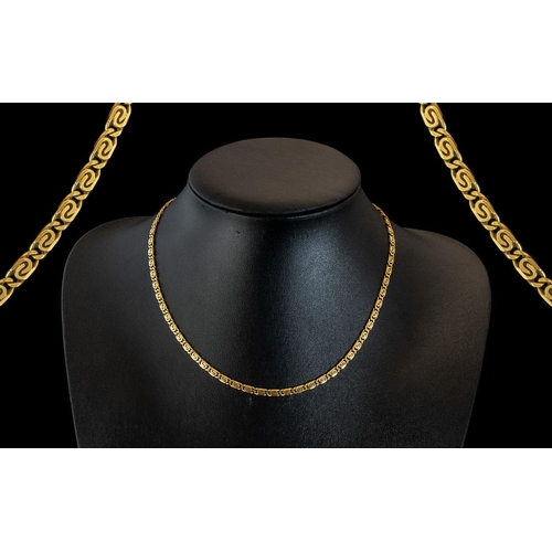 35A - Ladies or Gents 9ct Gold Expensive and Superior Fancy Design Necklace. Marked 9.375. Length 18 Inche... 