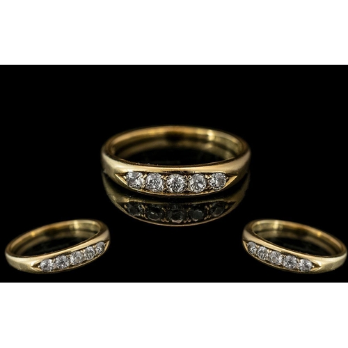 36 - Antique Period Attractive 18ct Gold 5 Stone Diamond Set Ring. Hallmark Birmingham 1913. The Diamonds... 