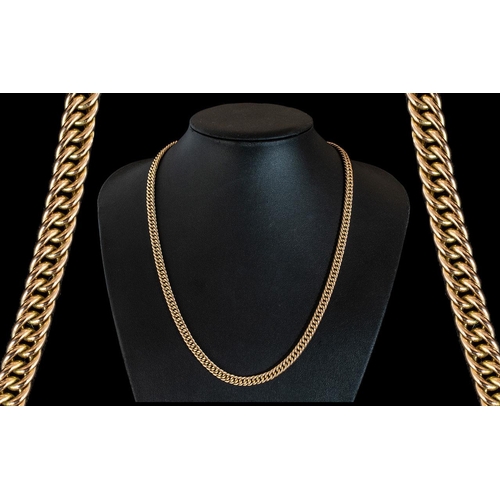 42A - A Good Quality 9ct Gold Double Link Necklace with Lobster Clasp. of Warm Gold Colour. Marked 9.375. ... 