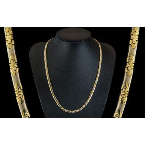 57 - 14ct Two Tone Gold Well Designed Necklace. Marked 585 - 14ct. of Solid and Heavy Construction. Lengt... 