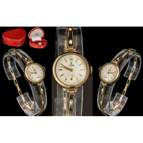 68A - Tudor Rose by Rolex Ladies 9ct Gold Mechanical Wrist Watch. Full Hallmark for 9.375 to Watch Case / ... 