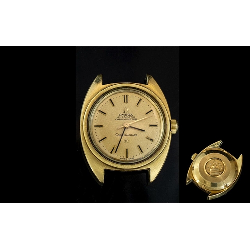 6A - Omega 18ct Gold - Ladies Superb Automatic Chronometer Constellation Watch Case, No Bracelet, With Ch... 