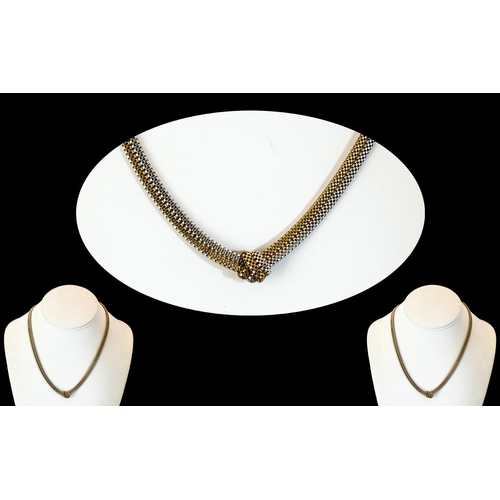 75B - Ladies Attractive 9ct 2 Tone Gold Necklace with Excellent Clasp. Full Hallmark for 9.375. Weight 12.... 