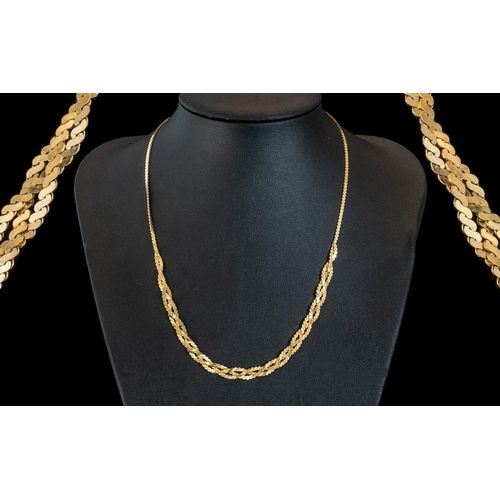 77 - Ladies Attractive 9ct Yellow Gold Necklace of Pleasing Appearance. Marked 9.375, 15 Inches - 37.5 cm... 