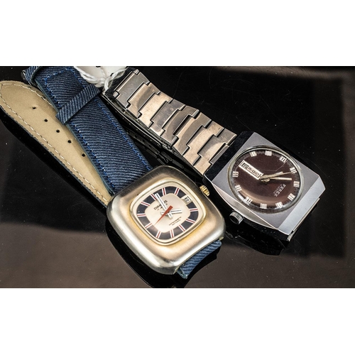 261C - Two Retro Wristwatches Diantus And Ferex, Both Manual Wind In Working Order.