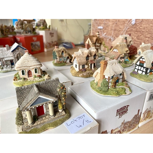 707 - Collection of Lilliput Lane Cottages Comprising - to include Birdlip bottom, The rising sun, Borrowd... 