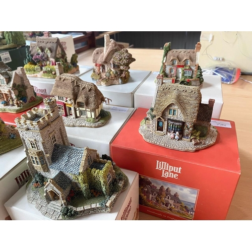 709 - Collection of Lilliput Lane Cottages Comprising - to include Stradling priory, Beehive cottage, Cotm... 