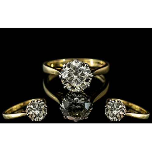 1 - 18ct Gold and Platinum Set Stunning Single Stone Diamond Ring. Marked 18ct and Platinum to Interior.... 