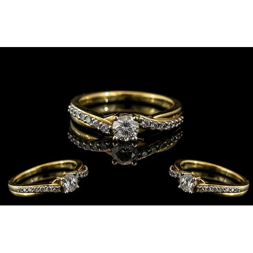 10A - Ladies Superb 18ct Gold Diamond Set Dress Ring of Superior Quality.  Full hallmark for 750 - 180.  T... 