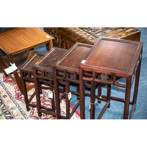 132B - Chinese Interest - Quartetto Nest of Hardwood Tables.