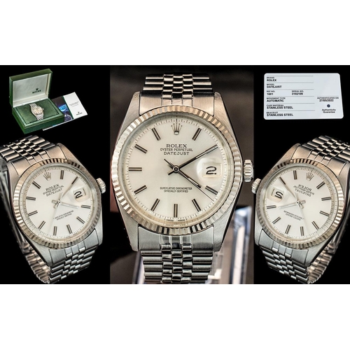 221 - Rolex Oyster Perpetual Gent's Datejust Automatic Chronometer Stainless Steel Wrist Watch.  Date 1972... 