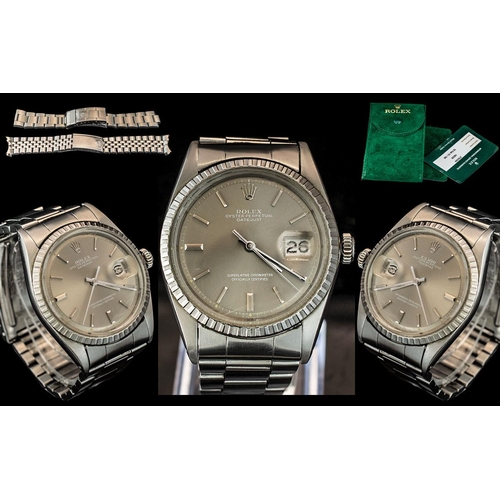 222 - Rolex Gent's Oyster Perpetual Datejust Chronometer Stainless Steel Wrist Watch with fluted bezel.  P... 