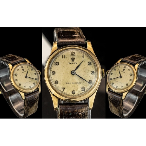 251 - Rolex - Gents 9ct Gold Mechanical Wind Wrist Watch, Signed Rolex to Dial and Movement, Full Hallmark... 