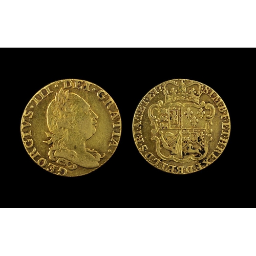 293 - George III Shield Back 22ct Gold Half Guinea, date 1781.  Good tone and good grade.