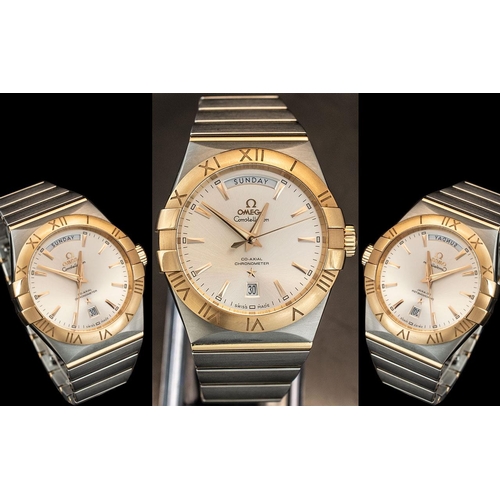 30A - Omega Constellation Gents 18ct Gold and Steel Co-Axial Chronometer - Dress Wrist Watch, Model No 860... 