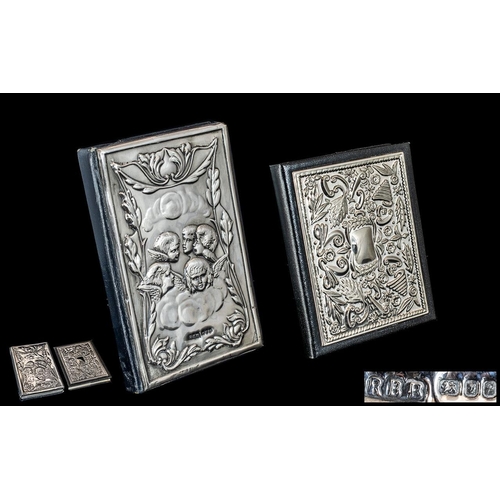 324 - Elizabeth II - Art Nouveau Style Sterling Silver Embossed Front Cover Address Book. Size 4.75 x 3.25... 