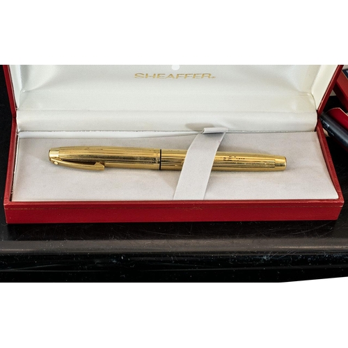 367 - Shaeffer Gold Electroplated Fountain Pen, with instruction booklet and box of classic ink cartridges... 