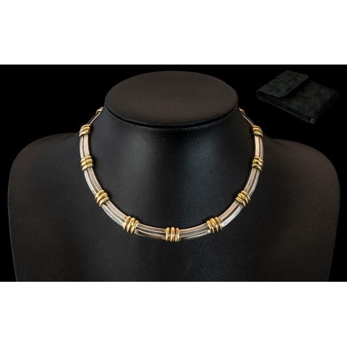 4 - Tiffany & Co Superb Quality Sterling Silver Necklace with Gold Gilt Highlights. Marked 925 Tiffany &... 