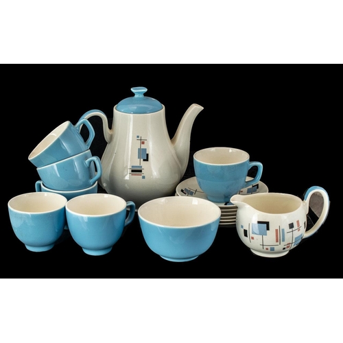 715 - Palissy Gayday Original 1960's Teaset comprising teapot, 6 cups and saucers and sugar bowl. Full mar... 