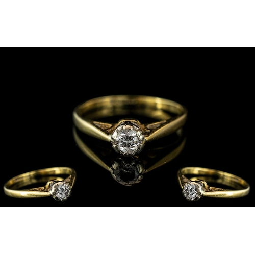 81 - Ladies 18ct Gold Single Stone Diamond Ring. Marked 750 - 18ct to Interior of Shank. The Round Facete... 