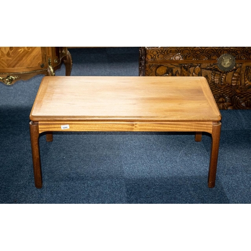 1044 - Mid Century Teak Coffee Table by Nathan, lovely warm colour, measures 36'' wide x 21'' deep x 16.5''... 