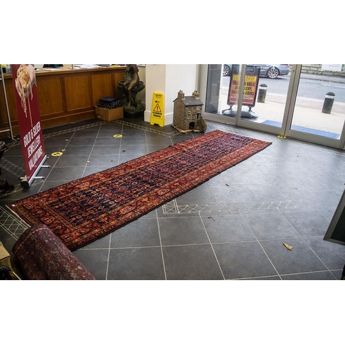 1047 - Large Persian Runner - a Genuine Excellent Quality Persian Hammerdan Village Carpet/Rug decorated in... 