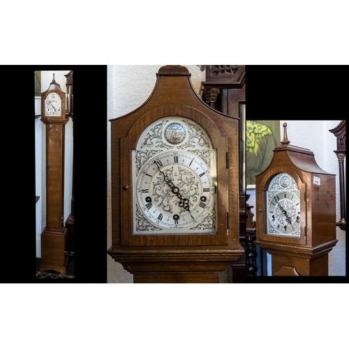 1102 - Slim Silver Dial Walnut Clock