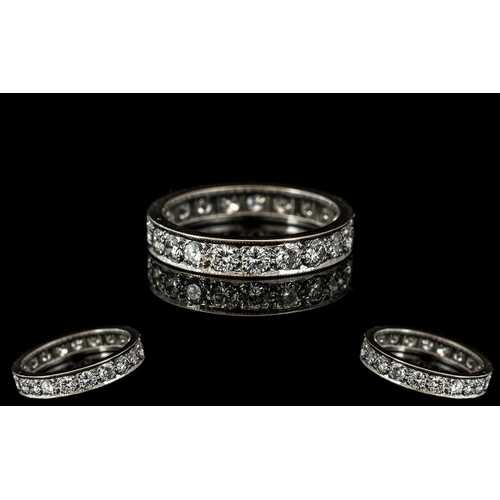 28A - Ladies Platinum Diamond Set Full Eternity Ring Consists Of 21 Round Brilliant Cut Diamonds Of Excell... 