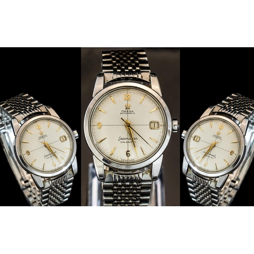 36 - Omega Automatic Seamaster Calendar Steel Cased Gent's 1950's Mechanical Wind Wrist Watch.  Number to... 