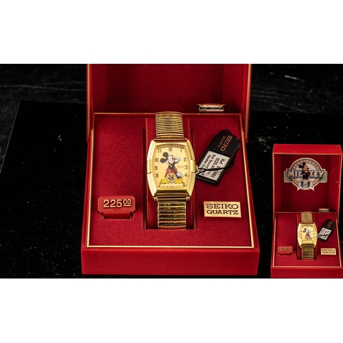 436 - Mickey Mouse Interest. Limited Edition Vintage Seiko Quartz Mickey Mouse Watch. Model No 873737, Bas... 