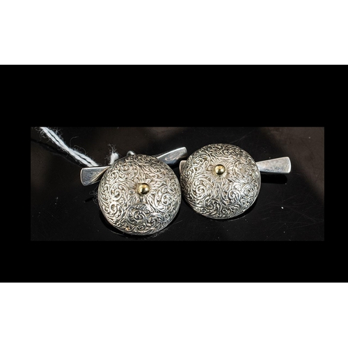 463 - Scottish Silver Interest, Malcolm Appleby pair of silver cufflinks in fitted box.