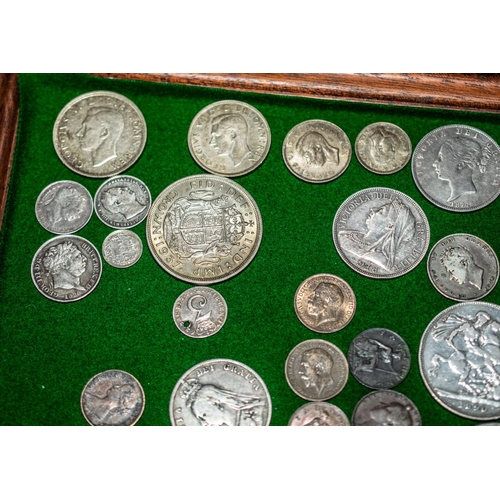 474 - A Specimen Six Drawer Coin Cabinet, each drawer containing a quantity of coins, to include proof and... 