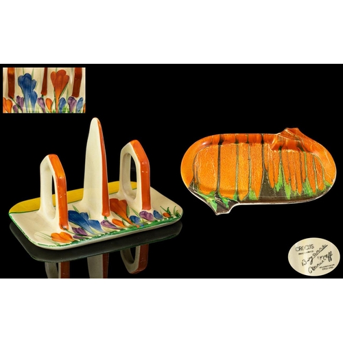 512 - Clarice Cliff 1930's Hand Painted Oblong Tray of Small Proportions ' Forrest Glen ' Design. c.1935. ... 