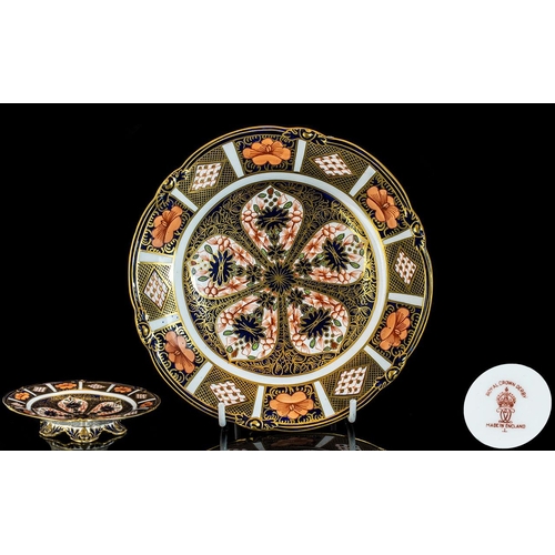 582 - Royal Crown Derby Old Imari Gold Band Pattern Footed Shallow Bowl. Pattern No 1128, Date 1922. 1.5 I... 