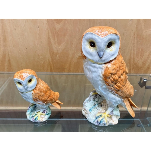 586 - ( 2 ) Beswick Owls, Both Stamped for Beswick. Both In Good Condition, No Chips or Cracks etc. ( 2 ) ... 